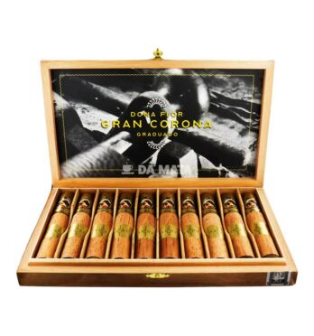 Caixa de Charuto Dona Flor Gran Corona Graduado de frente aberto tabacaria da mata