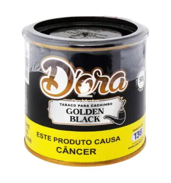 Lata de D'ora Golden Black 50g de frente tabacaria da mata