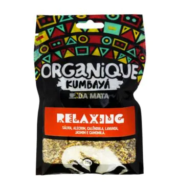 Organique Chá Kumbayá Relaxing 25g de frente tabacaria da mata