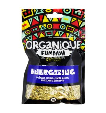 Organique Chá Kumbayá Energizing 25g de frente tabacaria da mata