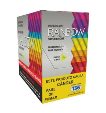 Caixa de Tabaco Rainbow Silver Bright 25g tabacaria da mata 