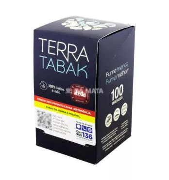 Caixa de Terra Tabak Branco C/ Filtro C/ 100 un de frente tabacaria da mata 