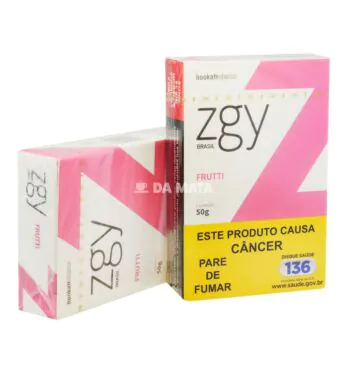 Essência Ziggy Frutti 50g de frente e de lado tabacaria da mata