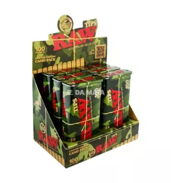 Caixa de Piteira Pré-enrolada Raw Camo Pack