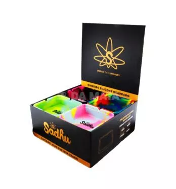 Caixa de Cinzeiro de Silicone Quadrado Sadhu Mix De Cores